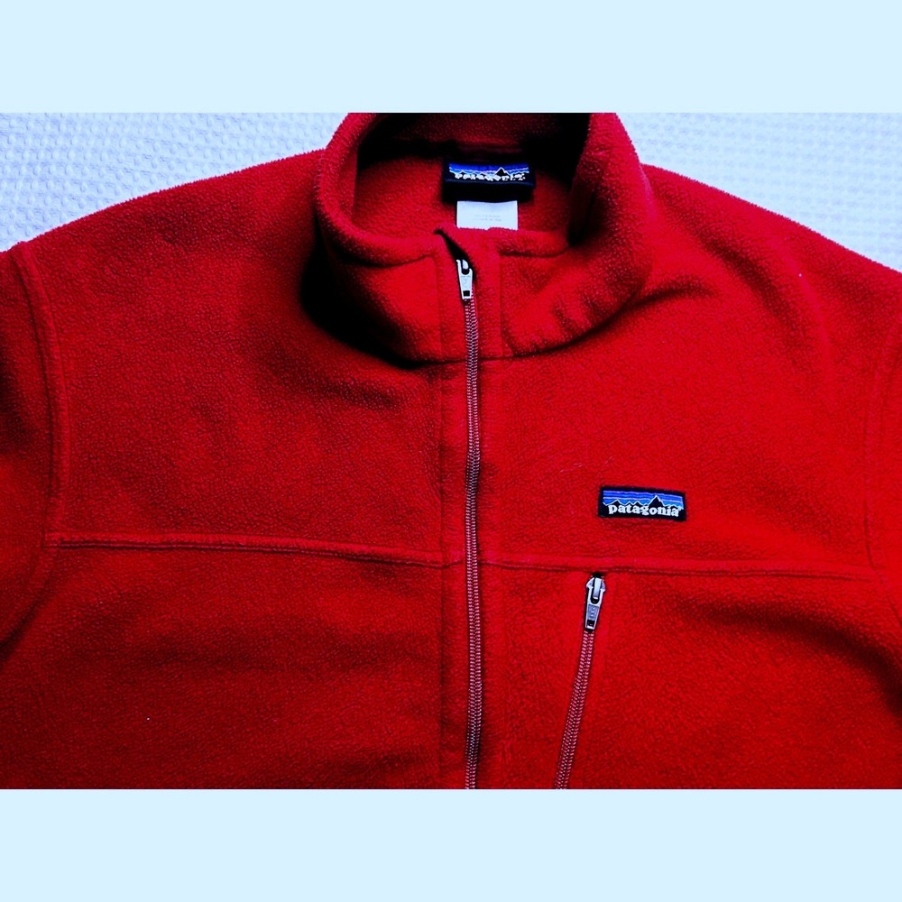 Patagonia Synchilla Men's Large Full Zip Fleece Jacket Red Midweight (46" Chest) - Picture 4 of 14